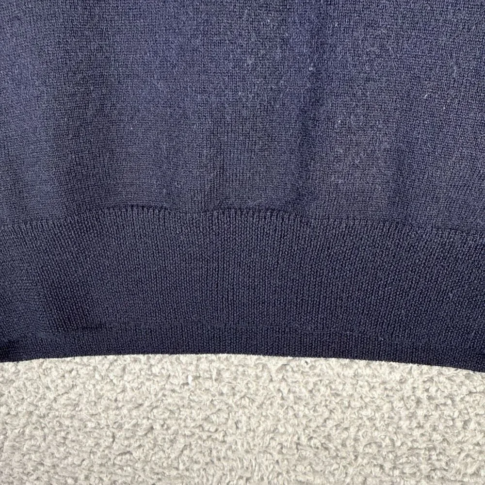J Crew Merino Wool Sweater Mens Small‎ Navy Blue V Neck Pullover